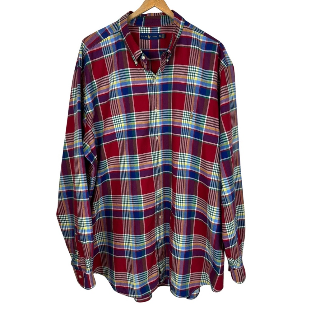 Ralph Lauren Long Sleeve Plaid Button Down Dress Shirt 3XLT